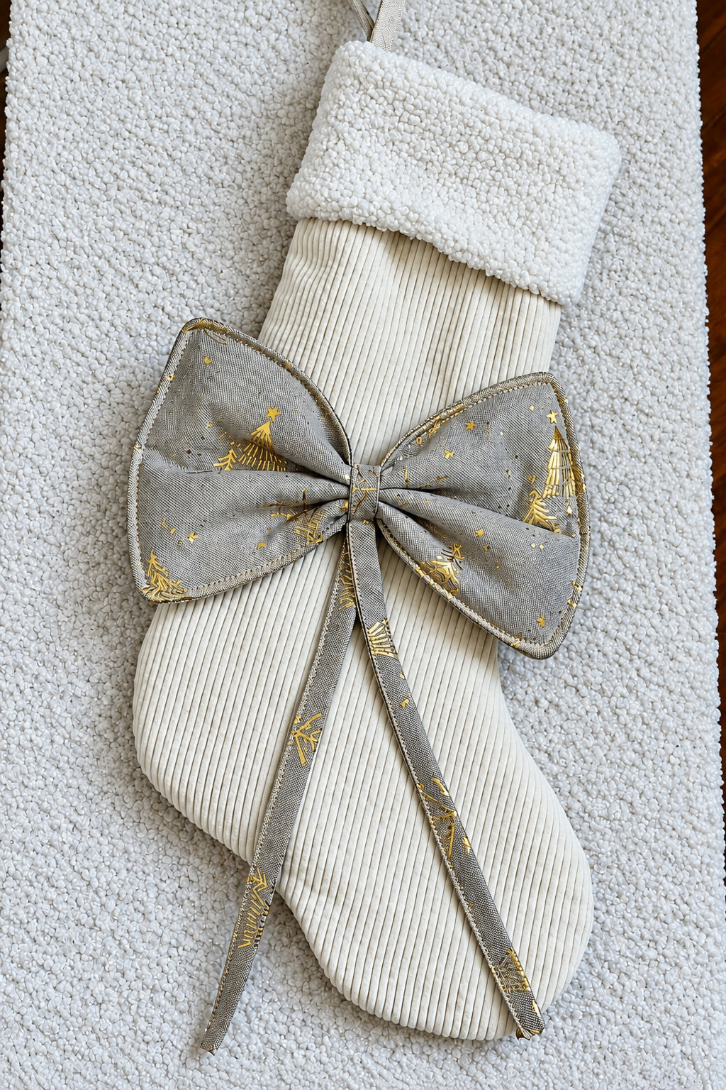 La chaussette de Noël avec son gros nœud sur commande