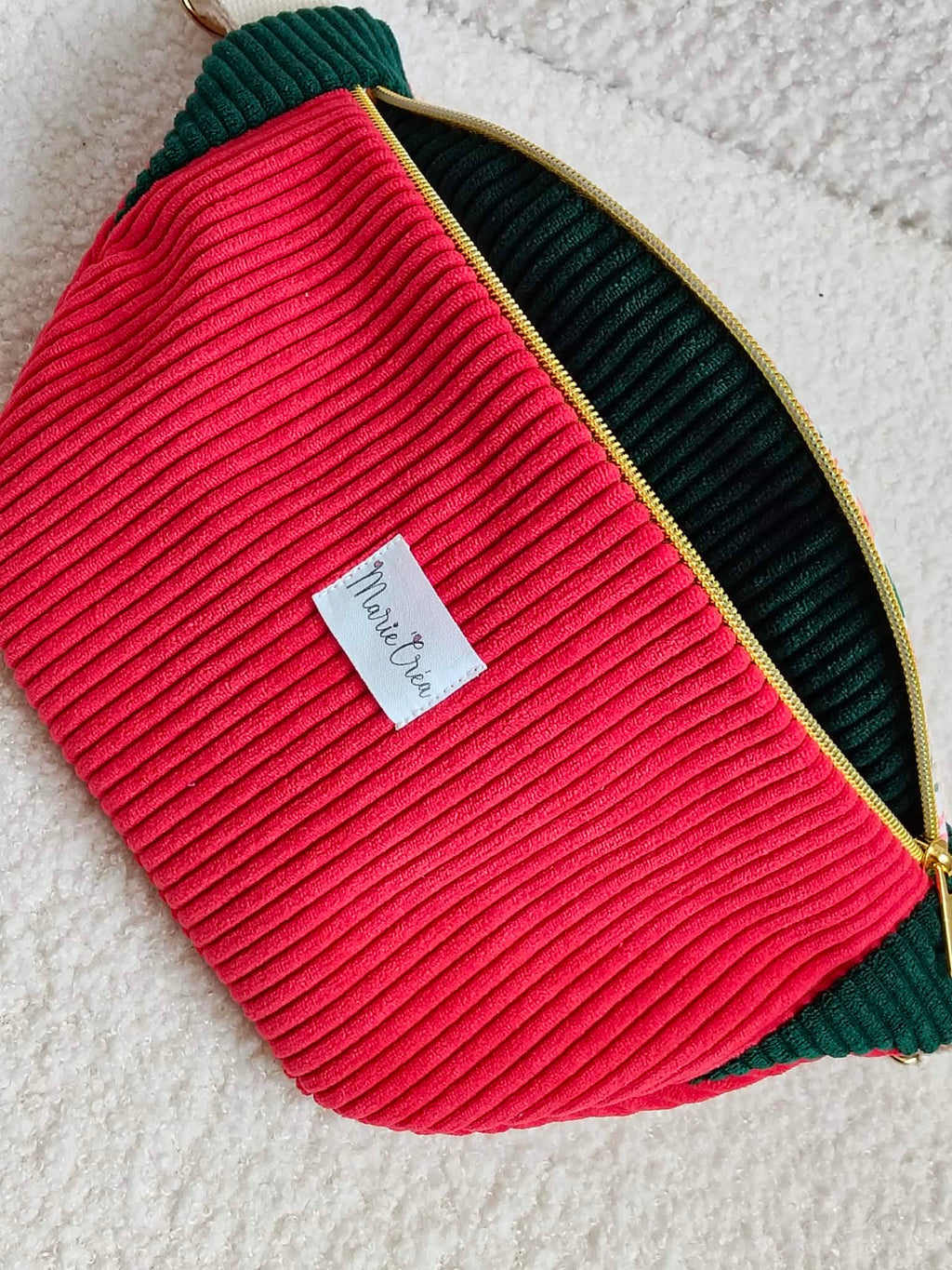 Sac banane bi color en velours