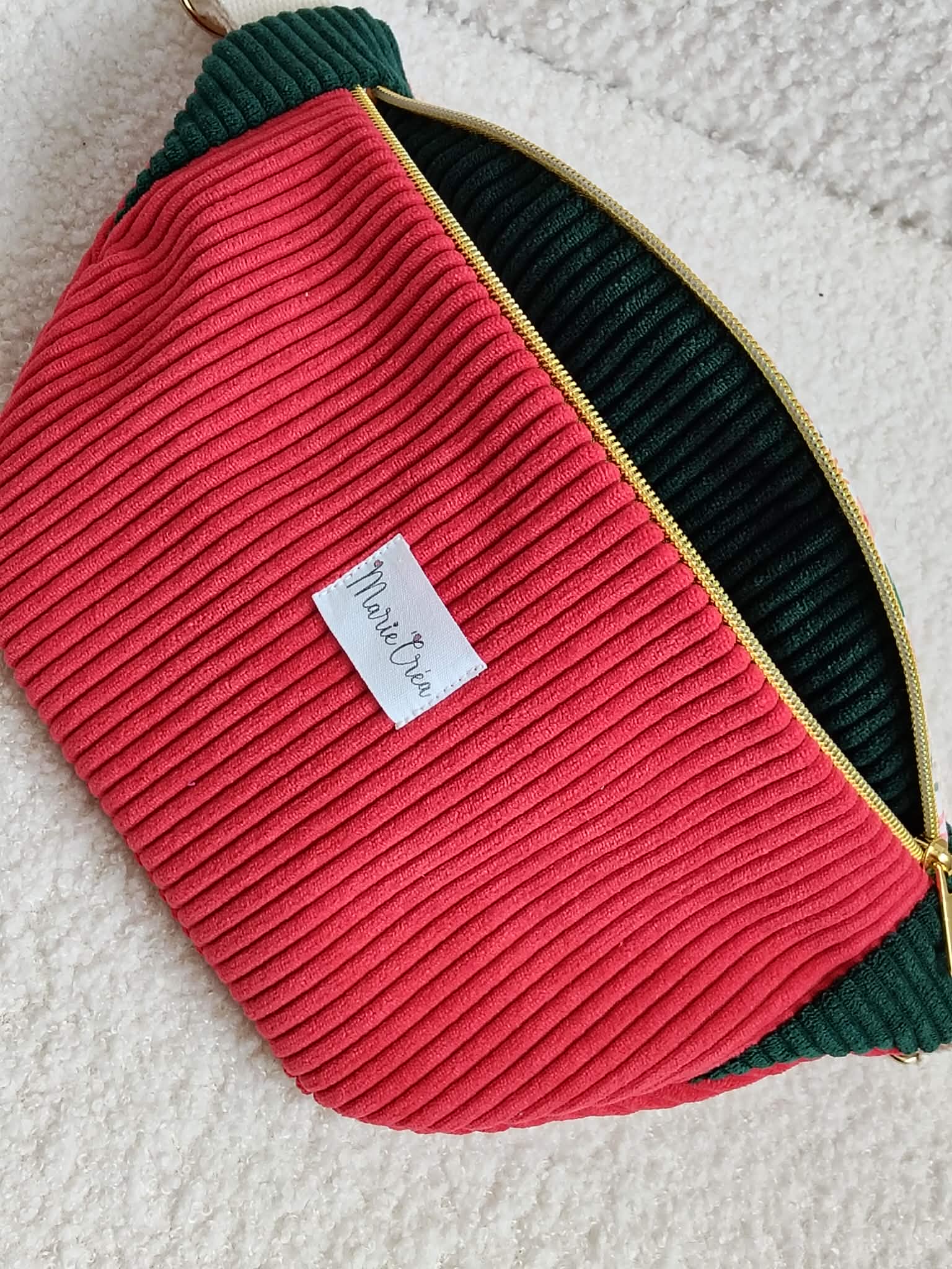 Sac banane bi color en velours