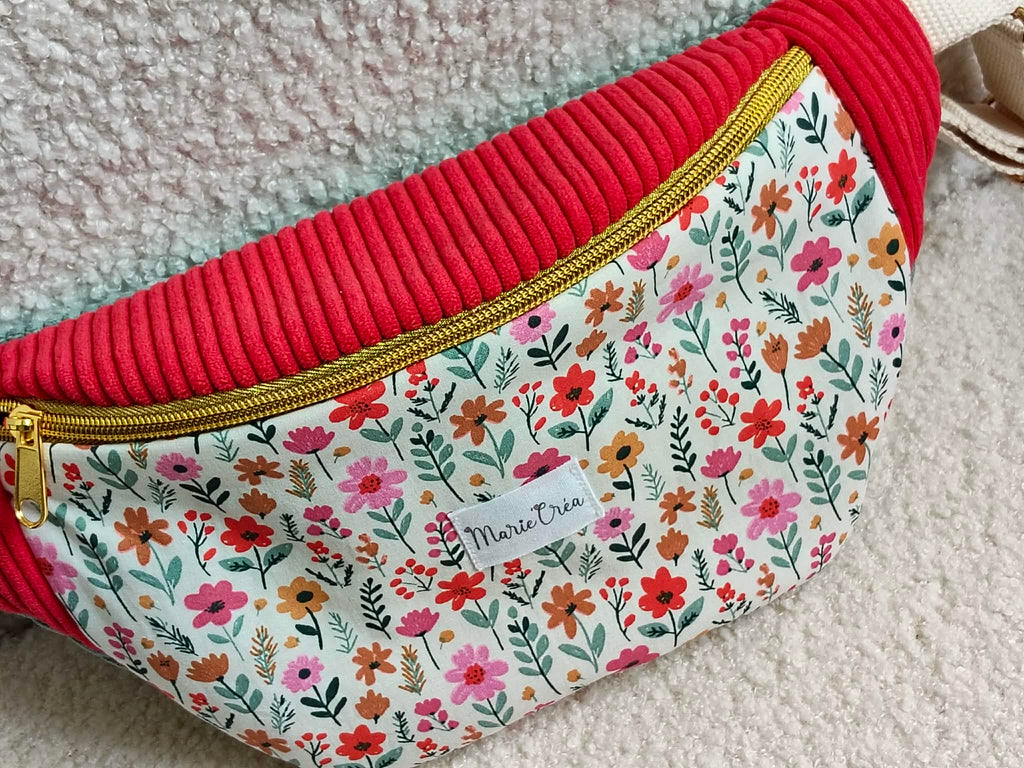 Sac banane bi color en velours