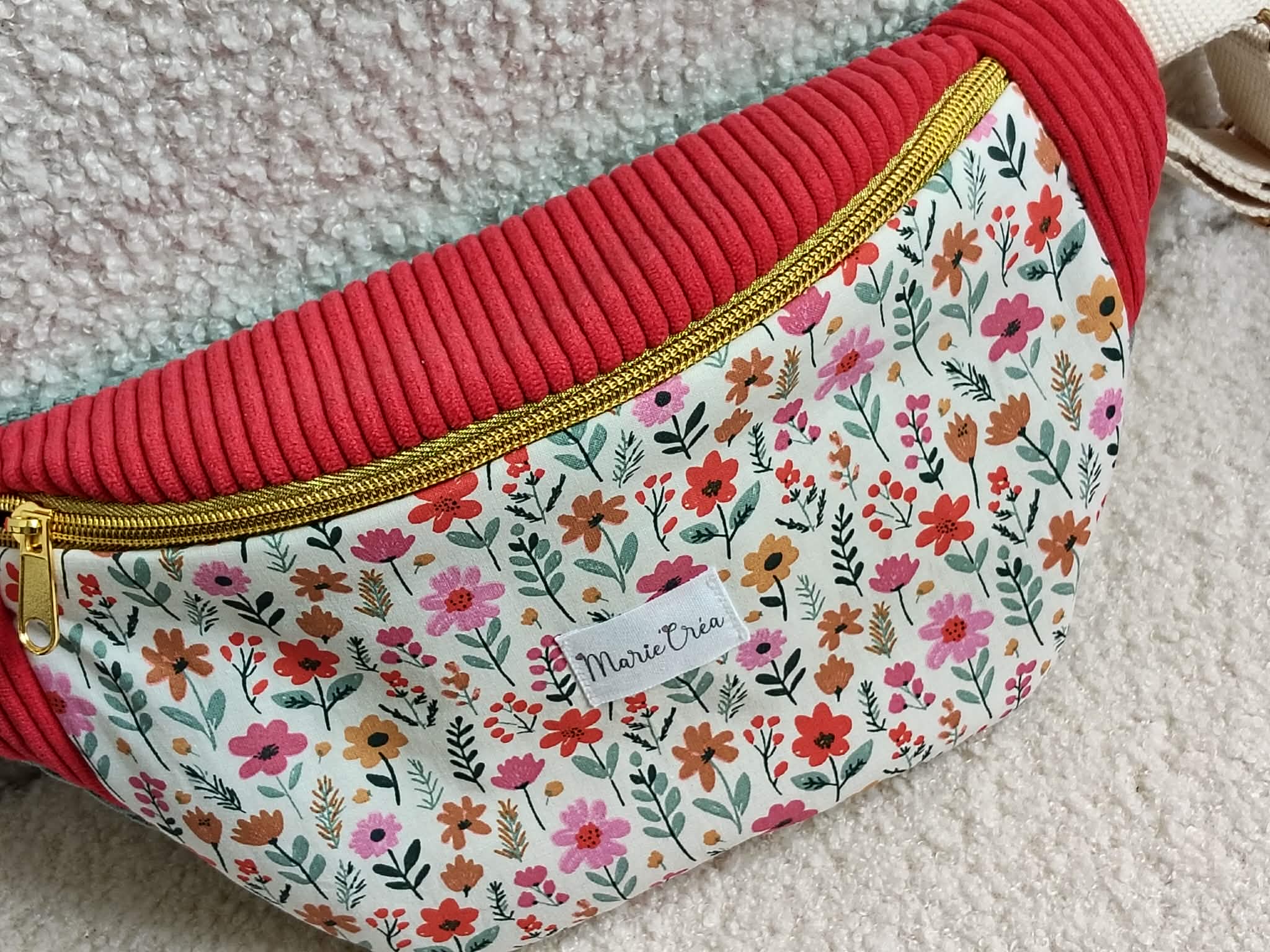 Sac banane bi color en velours