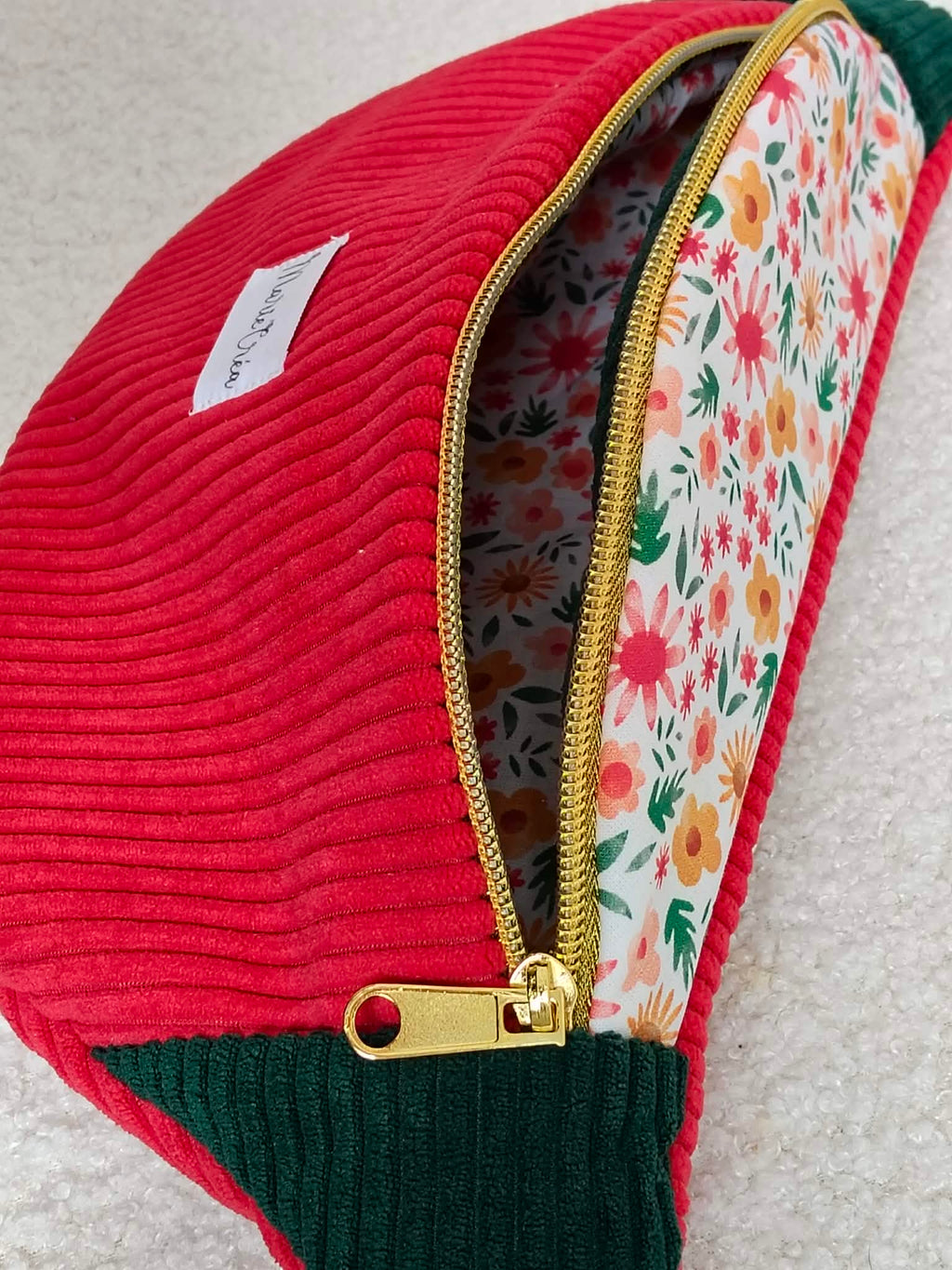 Sac banane bi color en velours