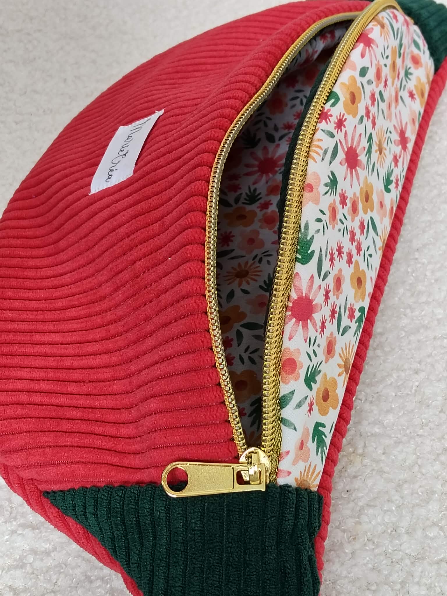 Sac banane bi color en velours