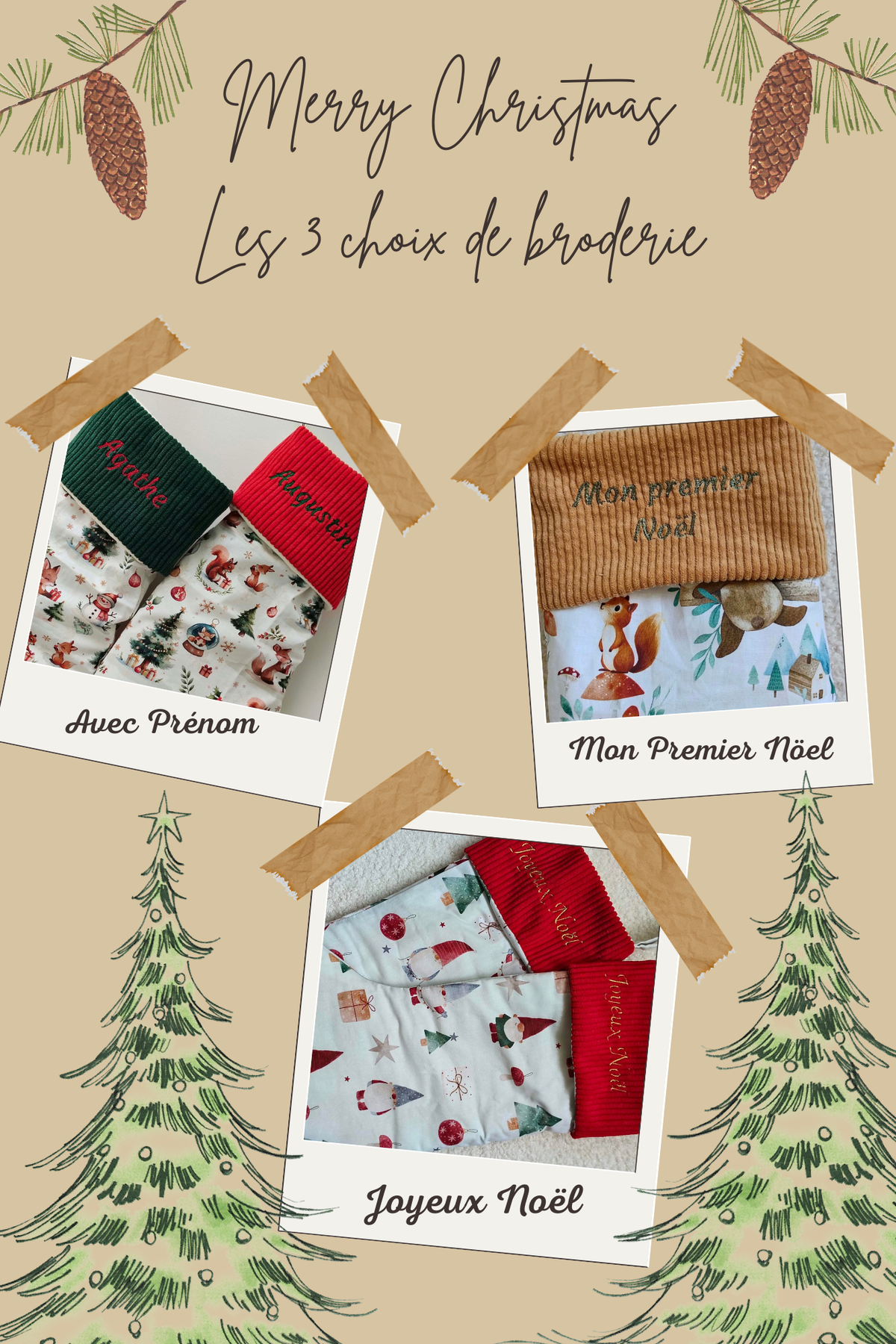 La chaussette de Noël brodé (produits bientôt disponible)