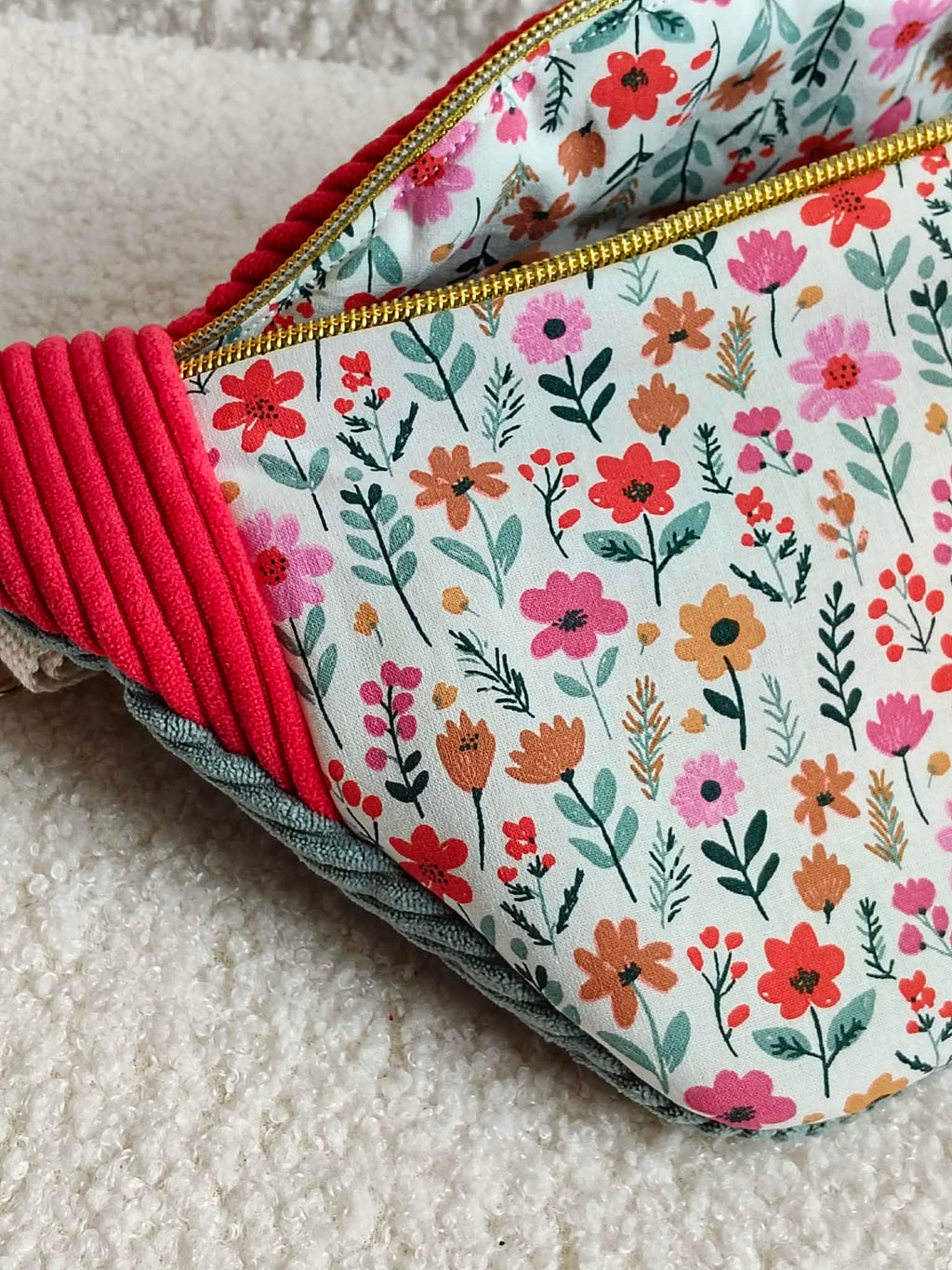 Sac banane bi color en velours