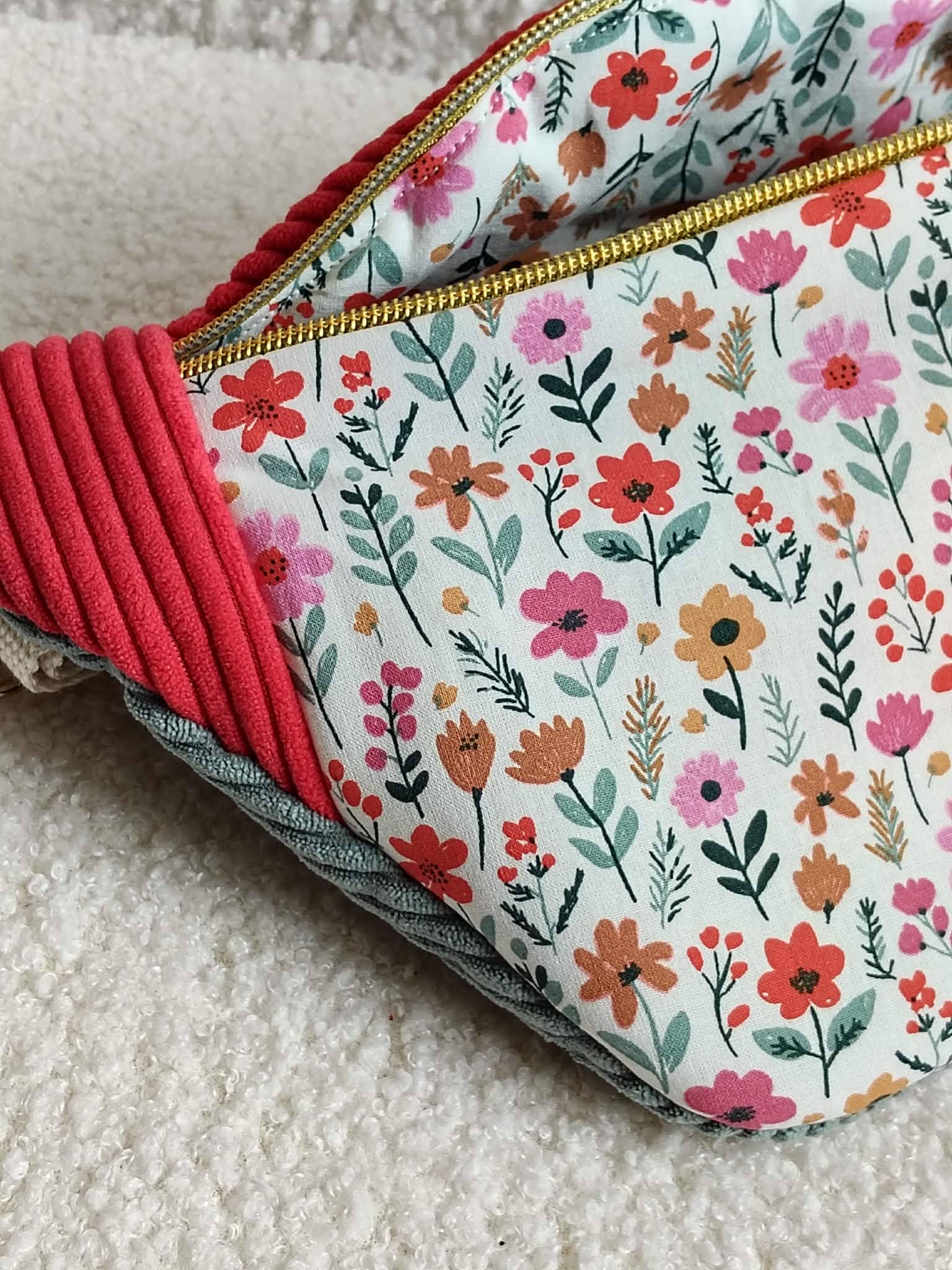 Sac banane bi color en velours