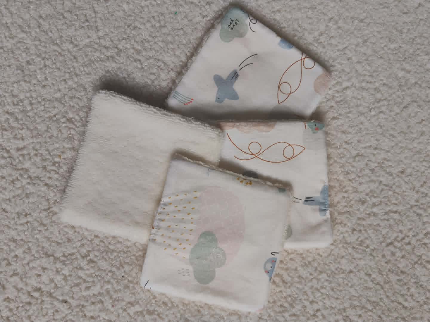 Coton lavable en éponge bambou (lot de 4) nouvelle collection