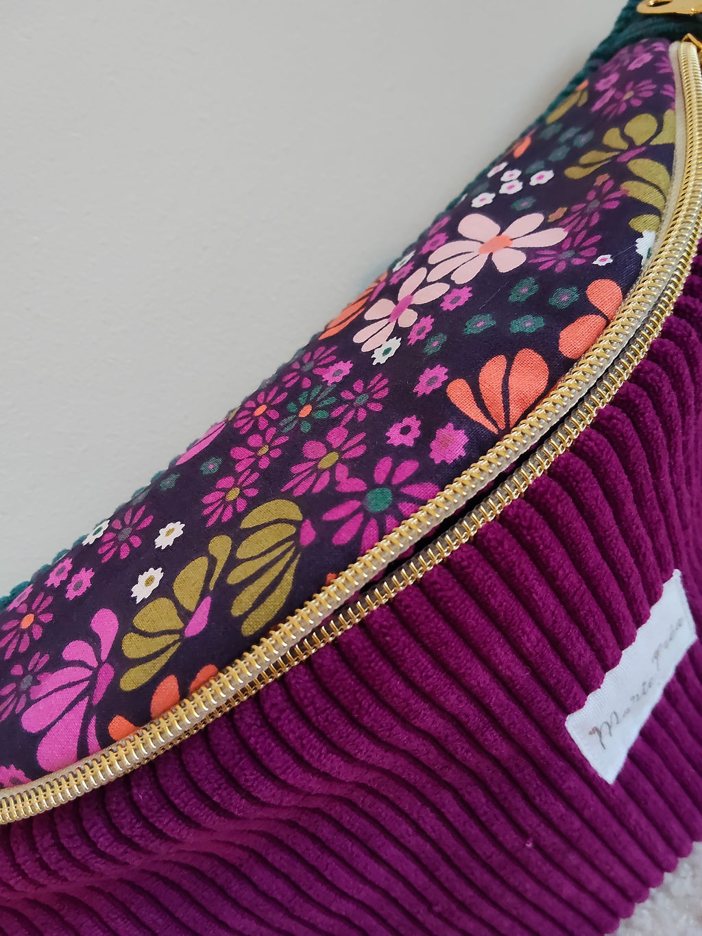 Sac banane bi color en velours