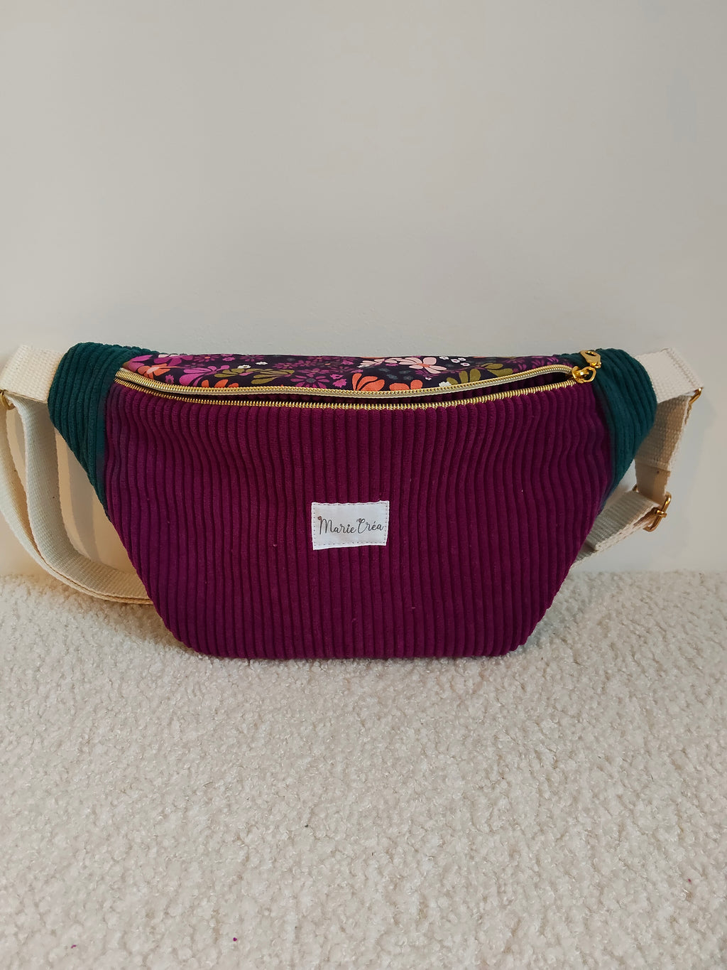 Sac banane bi color en velours