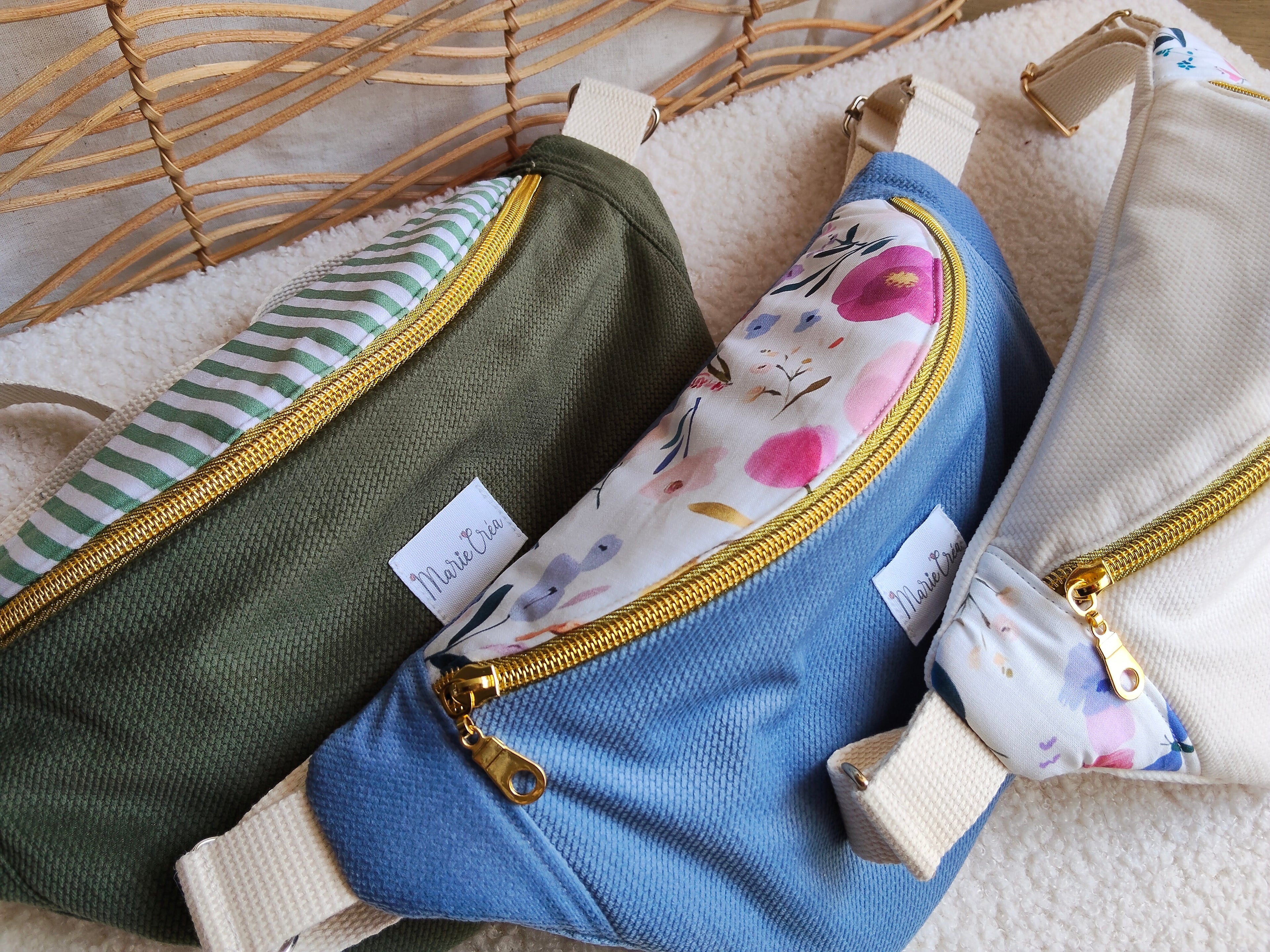 Sac banane en velours