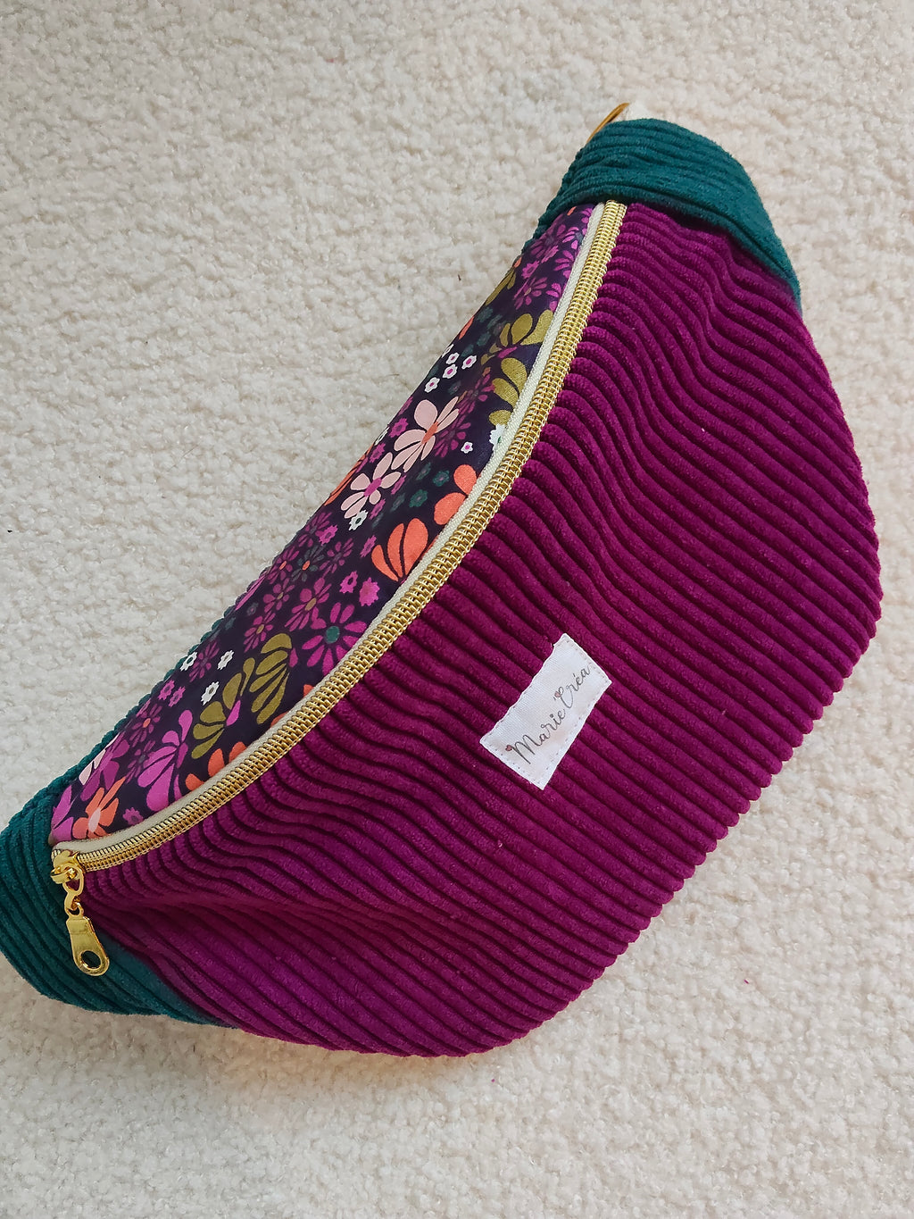 Sac banane bi color en velours